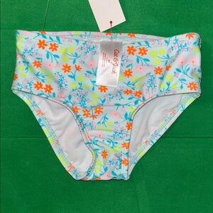 Cat & Jack Floral Bikini Bottoms - Blue and Orange